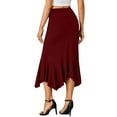 thumbnail image 6 of RUTAYY Women Long Satin Versatile Skirt Elegant High Waist Party Wedding Flared A-Line Midi Skirts Solid Color Flowy Swing Skirts, 6 of 8
