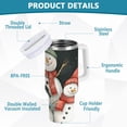 thumbnail image 2 of Yayeee 40oz Stainless Steel Tumbler with Straw and Handle Double-Wall Insulated Travel Water Bottle, Snowman Family, 2 of 8
