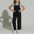 thumbnail image 2 of Kids Girls Overalls Black Pants for Girls Sleeveless Loose Casual Sleeveless Loose Size 3T Girls Clothes, 2 of 7