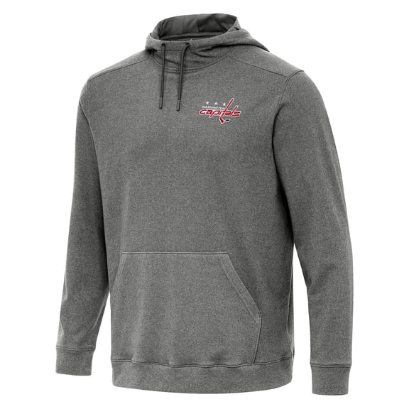 Men's Antigua Heather Black Washington Capitals Cloud Pullover Hoodie