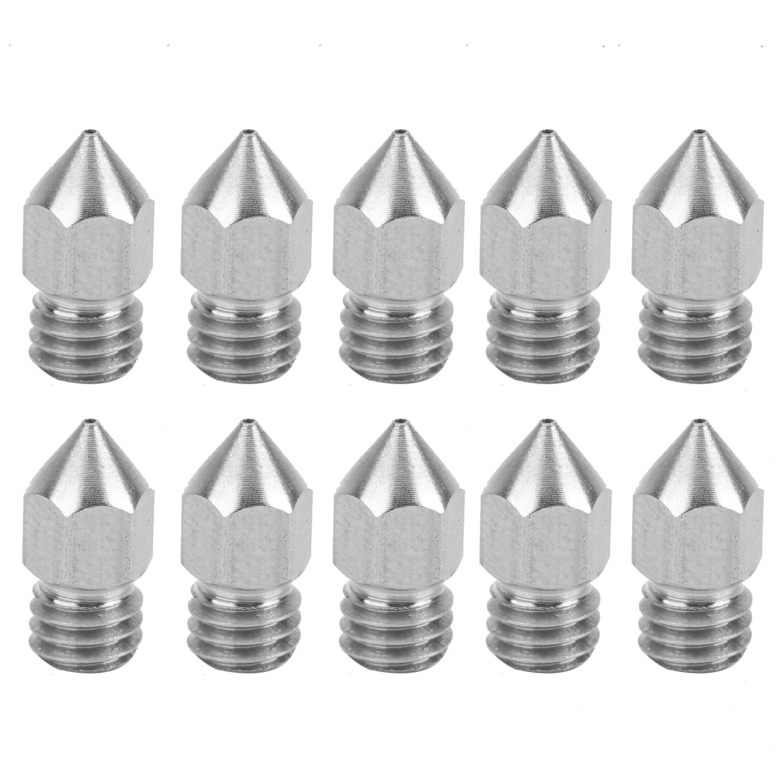 Stainless Steel Nozzles, Silver 3D Printer Nozzle Set, Stainless Steel Wear-Resistant Corrosion-Resistant Durable Extruder For 3D Printer 0.2mm,0.3mm,0.4mm,0.5mm,0.6mm - Walmart.com
