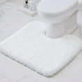 thumbnail image 1 of Alfombra de baño Disolla, blanca, antideslizante y esponjosa, lavable, 56 x 61 cm, 1 of 7