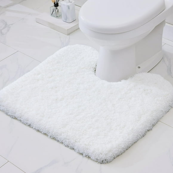Alfombra de baño Disolla, blanca, antideslizante y esponjosa, lavable, 56 x 61 cm