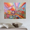 thumbnail image 4 of ONETECH  Cute Mushroom Tapestry Wall Hanging 70s Rainbow Tapestry Vintage Sun Tapestry Flower and Hippie Eye Tapestry for Room, 4 of 7