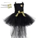 thumbnail image 3 of Vestido de tutú negro para niñas con cola, flores de lunares, tul, vestidos de fiesta de noche para niñas, vestido de baile, disfraces de Halloween para niños, ropa, 3 of 5