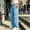 Blue, variant on WIZUTIZ Men's Pleated Wide Leg Pants Elastic Drawstring Waist Relaxed Fit Solid Color Casual Track Trousers