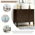 thumbnail image 6 of 37” Buffet Sideboard Cabinet with Adjustable Shelf, Modern Coffee Bar Cabinet with 4 Pinewood Legs & 3 Retro Metal Handles for Kitchen, Livingroom, Entryway, Brown, 6 of 9