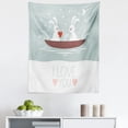 thumbnail image 1 of I Love You Tapestry, Rabbit Couple Sailing on Boat in the Lake Bunny Partners Cartoon, Fabric Wall Hanging Decor for Bedroom Living Room Dorm, 5 Sizes, Pale Blue White Umber, by Ambesonne, 1 of 1