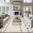 thumbnail image 3 of 5'x7' Area Rugs, Vintage Botanical Indoor Outdoor Area Rug for Living Room Bedroom, Herb on Beige Leaves Retro Country Washable Bathroom Rugs Kitchen Floor Carpet Mats Home Decor Aesthetic, 3 of 8