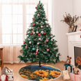 thumbnail image 7 of Rocae Elegant Sunset Sunflower for Christmas Tree Skirt with Pom Pom Trim for Holiday Party for Holiday Home Decor Indoor Outdoor-36", 7 of 7