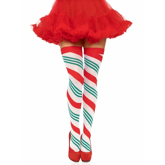 Holiday Ribbon Thigh High - Swirl
