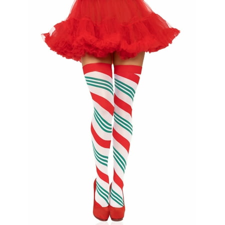 Holiday Ribbon Thigh High - Swirl