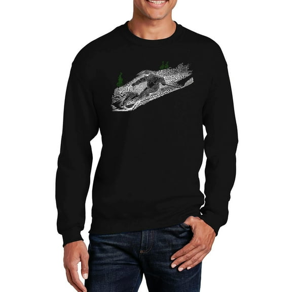 LA Pop Art Men's Word Art Crewneck Sweatshirt - Ski