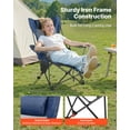 thumbnail image 3 of VEVOR Chaise de Camping Inclinable, 4 Positions Réglables, Chaise Longue Pliante Portable pour Adultes, Chaise de Plage en Maille avec Appui-Tête et Repose-Pieds, Supporte 220 Lb, Chaises de Camp Robustes pour Patio, Bleu, 3 of 9