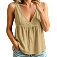 thumbnail image 5 of Sheghy Womens Tank Tops 100%Cotton Women's Solid-Color Sleeveless V-Neck Casual Cotton-Linen Top, 5 of 7