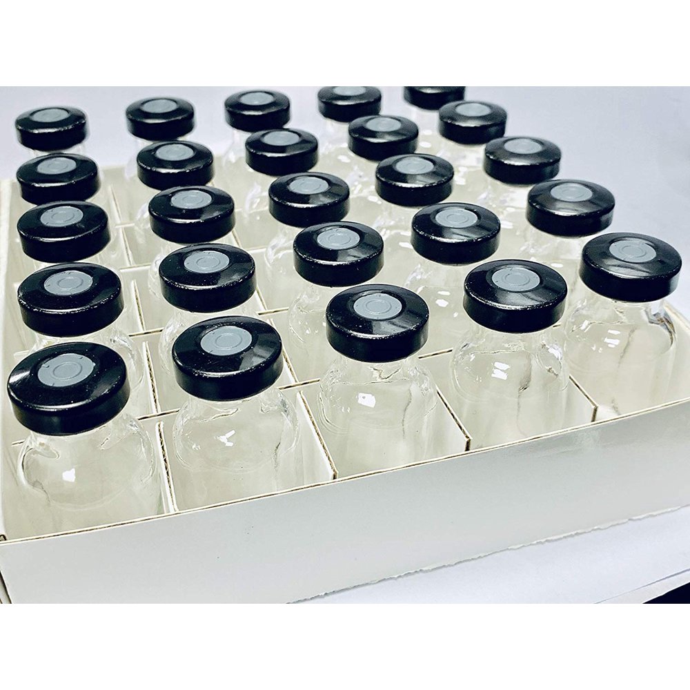 10ml Molded Glass Sterile Clear Vials with Black Aluminum Seals and