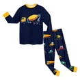 thumbnail image 5 of CAICJ98 Boys Pajamas Planet Cotton Sleepwear Toddler Kids 2 Piece Long Sleeve Pajama Sets (Dark Blue,4-5 Years), 5 of 7