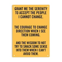 ERMUHEY Grant Me The Serenity To Accept The People I Cannot Change Sign Metal Tin Signs, Funny Serenity Prayers Poster For Home Office Cafes Pub Wall Decor Plaque Sign 12x8 Inch