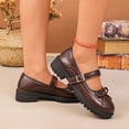 thumbnail image 6 of Samdudou Mary Janes Shoes for Women Closed Toe Round Front Sweet Bowknot Decor Adjustable Buckle Strap Chunky Sole Preppy Style Casual School Walking Everyday Footwear, 6 of 9
