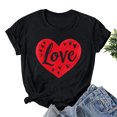 thumbnail image 5 of Valentines Tops for Women, Love Letter Print T Shirt, Women's Short Sleeve Tee Ladies Valentine's Day Printed Round Neck Short Sleeved T-Shirt Loose Casual Blouse Top, 5 of 5