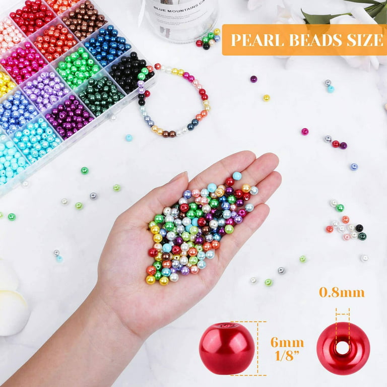 RABBITH 1680Pcs/Box Beads Kit for Jewelry Making Supplies Spacers ABS Beads  Colorful Pearl Beads for Necklaces Making Repair