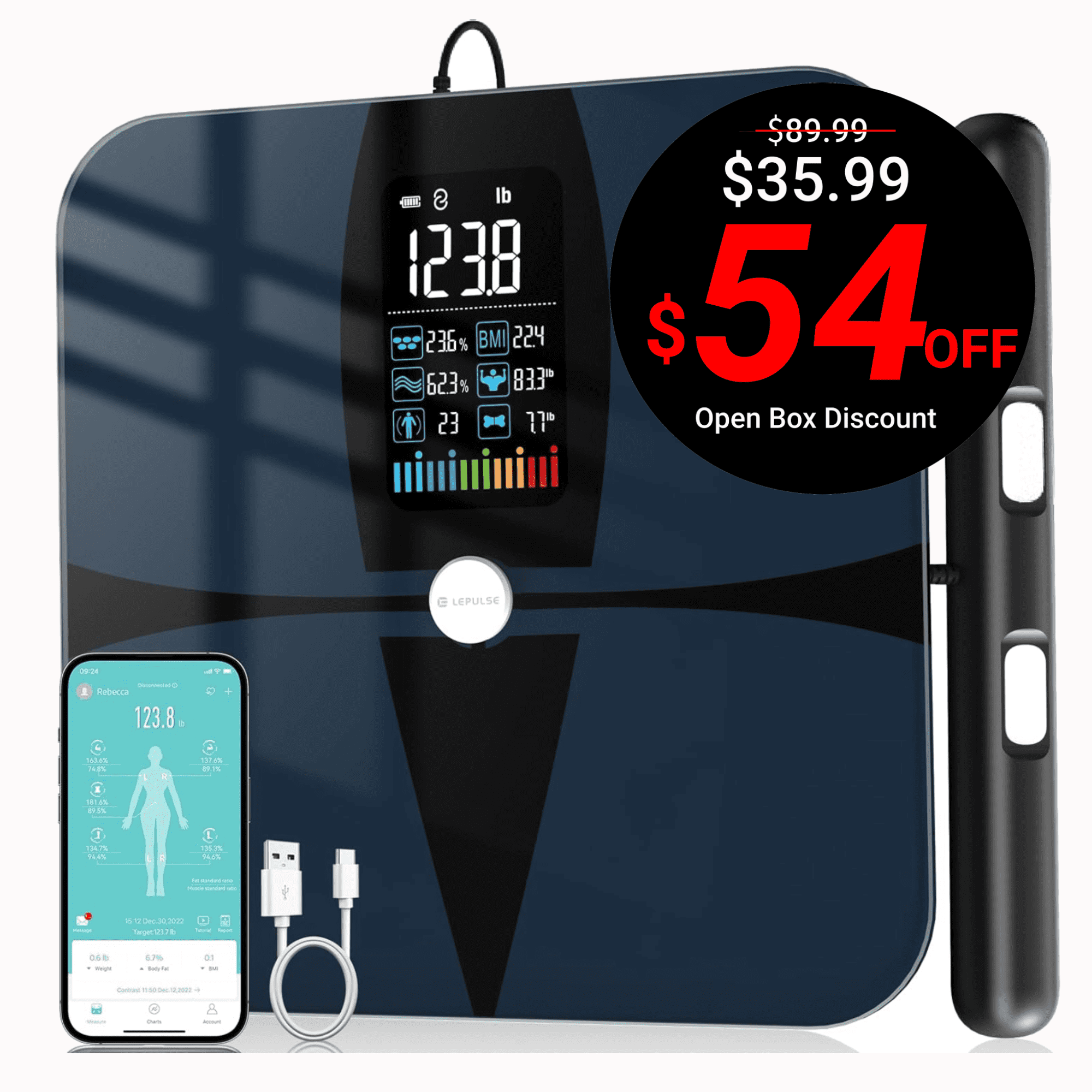 Open Box Checkme 8 Electrode Full Body Sensor Body Composition Monitor Scale Weight BMI