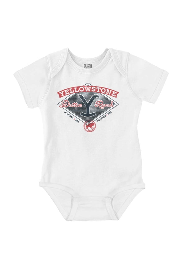 Y Dutton Ranch Logo Romper Boys or Girls Infant Baby Brisco Brands 12M