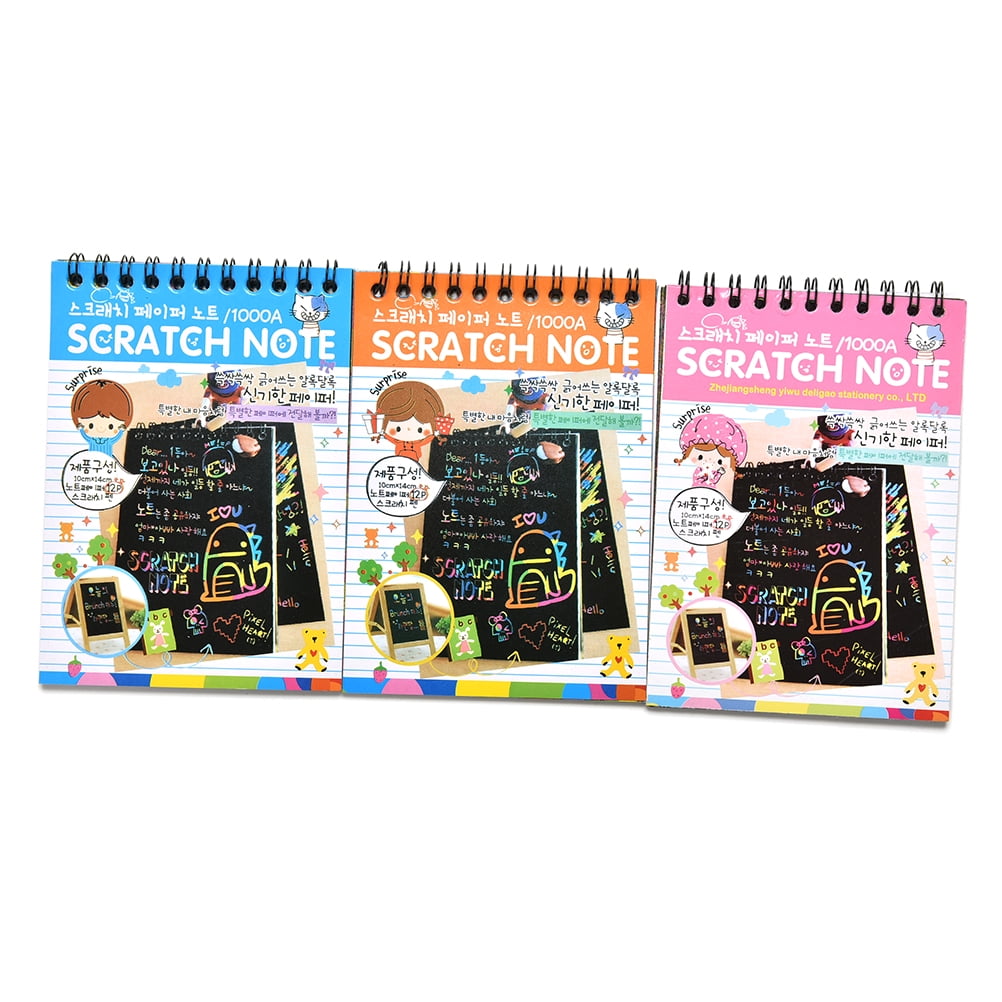 1 Pcs Scratch Painting Book Kids Cartoon DIY Scratch Graffiti Drawing 14*10cm Ea 