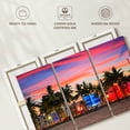 thumbnail image 6 of Elephant Stock Miami Beach Usa Wall Art - Horizontal Multi Panel Canvas - Living Room Wall Decor - Places Multi Panel - Pink And Blue Decor - 38" x 24", 6 of 8