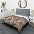 thumbnail image 3 of Designart 'Tropical Leaves On Pink' Mid-Century Modern Duvet Cover Set, 3 of 4
