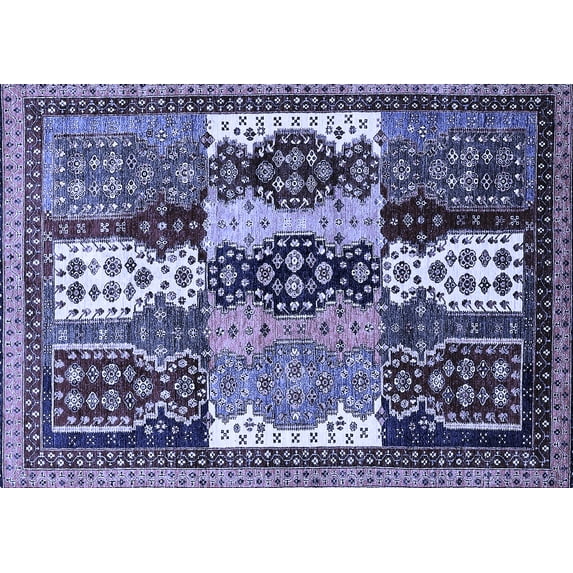 Ahgly Company Indoor Rectangle Abstract Blue Modern Area Rugs, 8' x 10'
