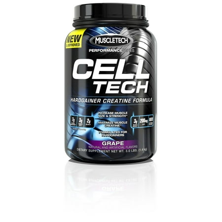 MuscleTech Cell Tech Hardgainer Creatine Powder, Orange, 28 Servings