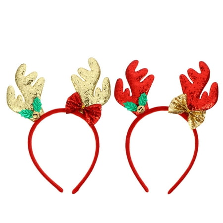 2pcs Christmas Decoration Women Headband Hair Accessory Antler Design Hair Band