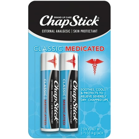 (3 pack) ChapStick Classic Medicated Lip Balm, 2 (Best Medicated Lip Balm)