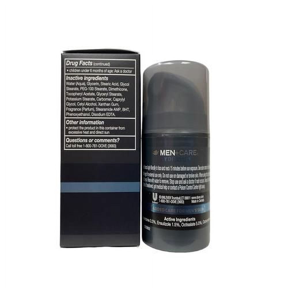 Dove Men+Care Hydrate + Spf 15 Sunscreen Face Lotion - 1.69 Oz (Pack Of 3) Packaging May Vary