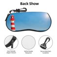 thumbnail image 3 of KLL Red And White Lighthouse Print Eyeglass Case for Men & Women's Classy Travel Eyewear Holder Case Zipper Eyeglasses Case With Hook, 3 of 6