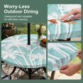 thumbnail image 5 of Round Outdoor Tablecloth with Umbrella Hole and Zipper, Tropical Palm Tree Tablecloth with Elastic Waterproof, Vintage Mint Green Exotic Botanical Plants Patio Table Covers for 31" - 35" Pool Tables, 5 of 9