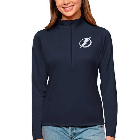 Women's Antigua Navy Tampa Bay Lightning Tribute Quarter-Zip Pullover Top