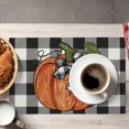 thumbnail image 2 of Pumpkin Buffalo Plaid Fall Placemats 12x18 Set of 4, Seasonal Autumn Thanksgiving Decorative Table Mat for Home Party Outdoor Dining, 2 of 6