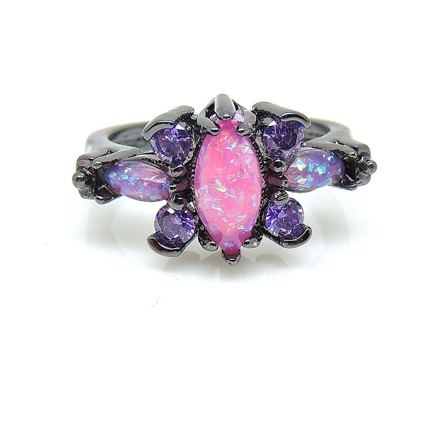 Ginger Lyne Collection Carrington Heart Simulated Oval Fire Opal Ring