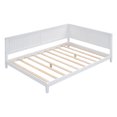 thumbnail image 3 of Sesslife Full Daybed Frame, White Solid Wood Daybed with Strong Wooden Slats, No Box Spring Needed, Full Size Sofa Bed L-shape Daybed, 600lbs Capacity, 3 of 9