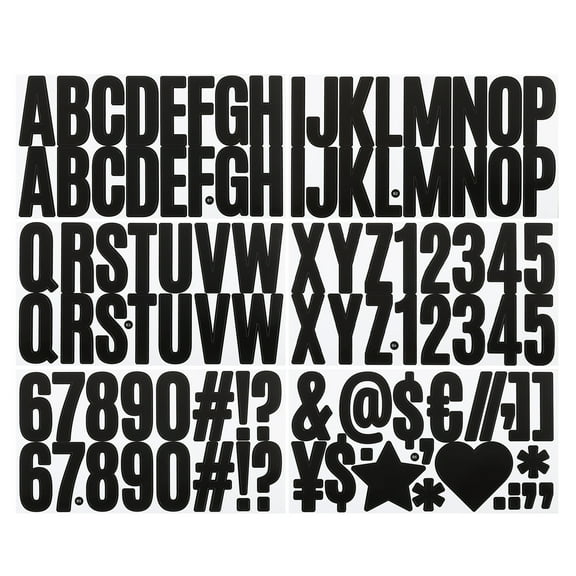 Uxcell Alphabet Letters Numbers Stickers, 6 Sheets Self Adhesive Large Decal Black