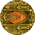 thumbnail image 1 of Ahgly Company Machine Washable Indoor Round Medallion Yellow Traditional Area Rugs, 6' Round, 1 of 4