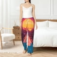 thumbnail image 5 of Uemuo Neon Sunset Cyberpunk Cityscape Pattern Women's Wide Leg Palazzo Lounge Pants with Pockets Light Weight Loose Comfy Casual Pajama Pants-Large, 5 of 9