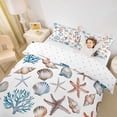 thumbnail image 3 of jejeloiu 3D Watercolor Seashell Bedding For Girls,Starfish Coral Print Duvet Cover Full,Multicolor,Reversible,3-Piece,1 Duvet Cover and 2 Pillowcases, 3 of 6