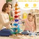 thumbnail image 2 of Montessori Educational Marble Tree Toy Rainbow Music Sounding Trees Wooden, 2 of 9