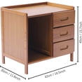 thumbnail image 4 of Miumaoev Modern Bamboo Nightstand with 3 Drawers, Minimalism Side Table, Bedroom Storage Drawer Bedside End Table with 3 Drawers and Open Shelf for Bedroom Living Room Home Office (Brown), 4 of 8