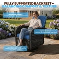 thumbnail image 2 of LazySunsets 3 Pieces Patio Furniture Set, Patio Swivel Rocker Chairs Set of 2, Wicker Outdoor Bistro Set with Rocking Chair, Blue/Gray, 2 of 8