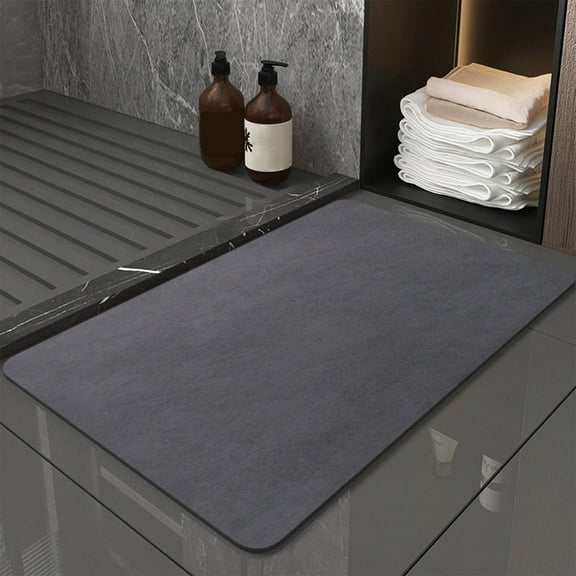 Rubber Non Slip Super Absorbent Bath Mat Quick Dry Bathroom Rugs Bathroom Floor Mats Fit Under Door - DELESYS Shower Rug for in Front of Bathtub Shower, 60*40cm