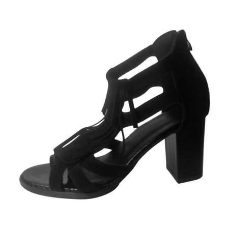

Lolmot Heels for Women Summer Vintage Tassel Chunky Platform High Heels Back Zipper Open Toe Cutout Wedding Party Dress Pump Sandals Shoes